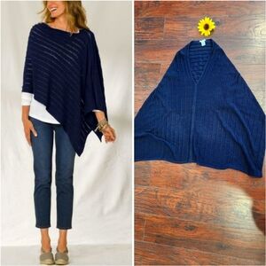 J.JILL BLUE ASYMMETRICAL PONCHO 💮♠️